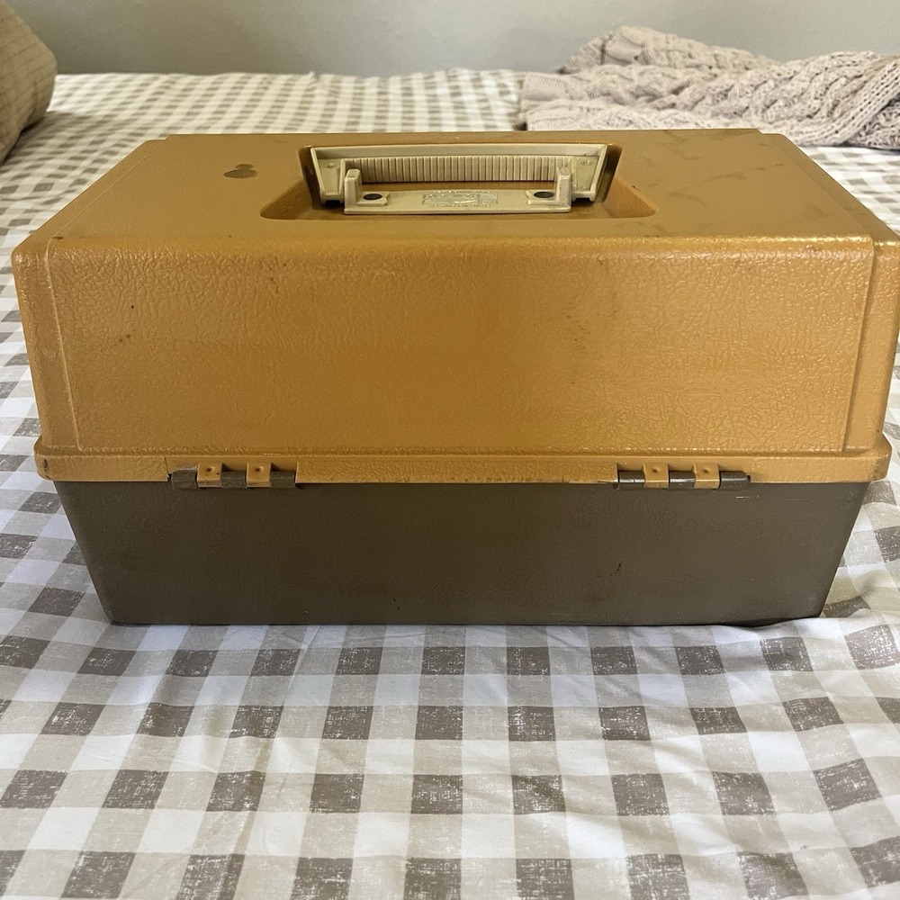 VTG 1979 Plano 3 Tray Tackle Box Fishing Outdoor Camping USA Made Handle - Picture 6 of 11